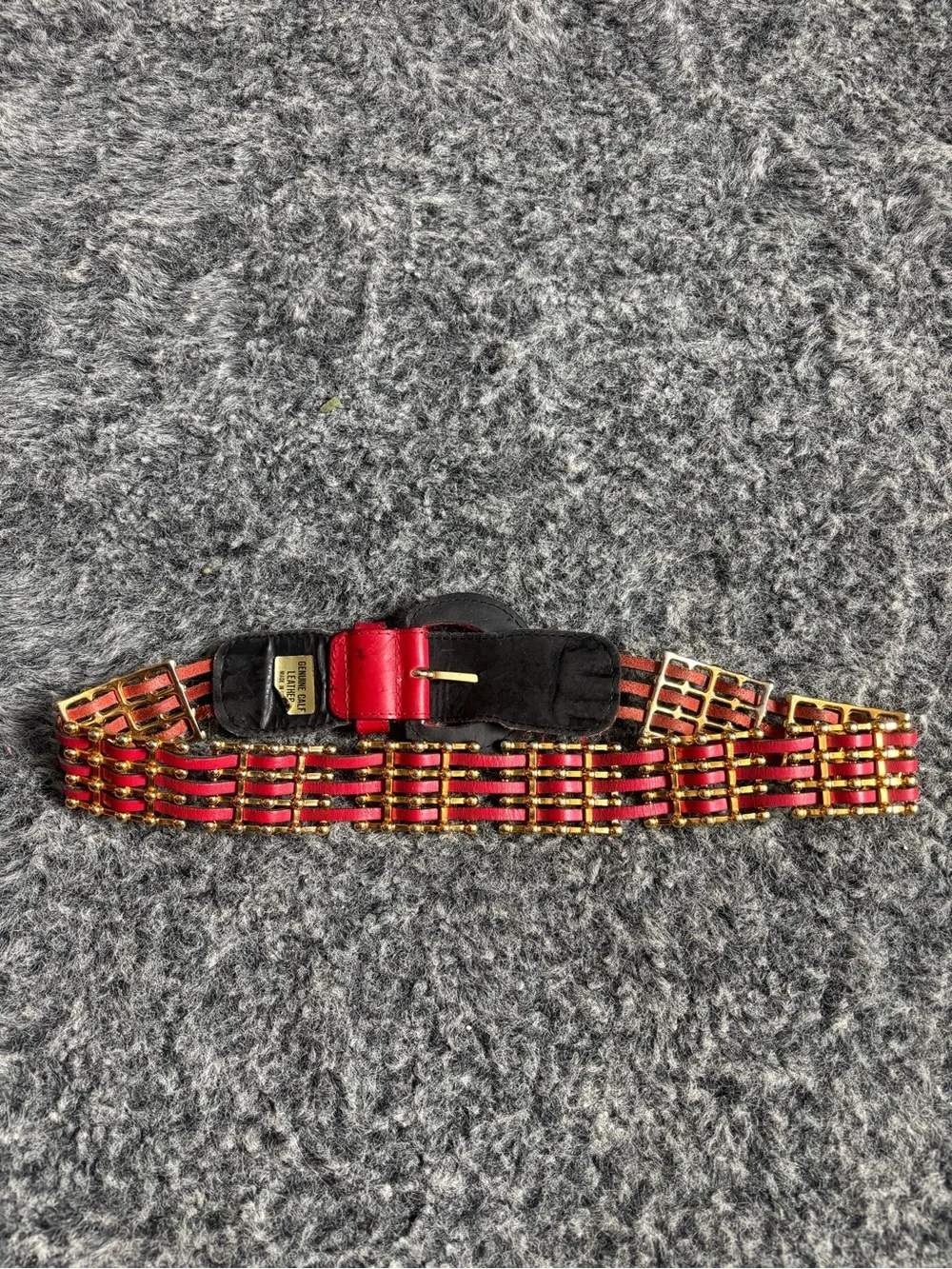 Italian calf leather vintage belt